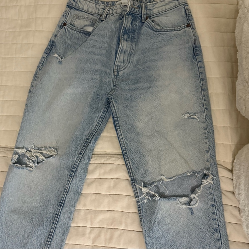 Zara Faded Blue Denim Jeans